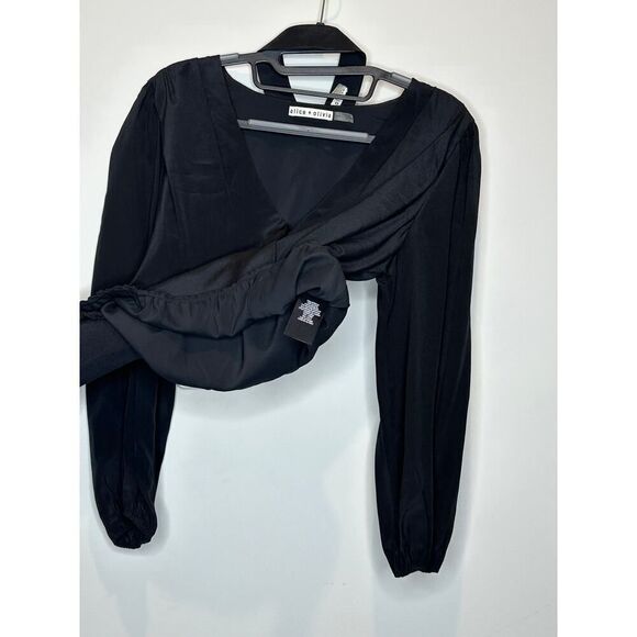Alice & Olivia black Luna blouson with choker - Picture 4 of 4